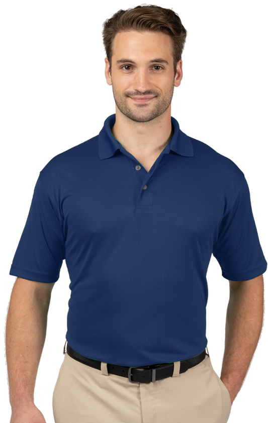 Blue Generation Men's Wicking Short-Sleeve Polo-BG7219 -Navy