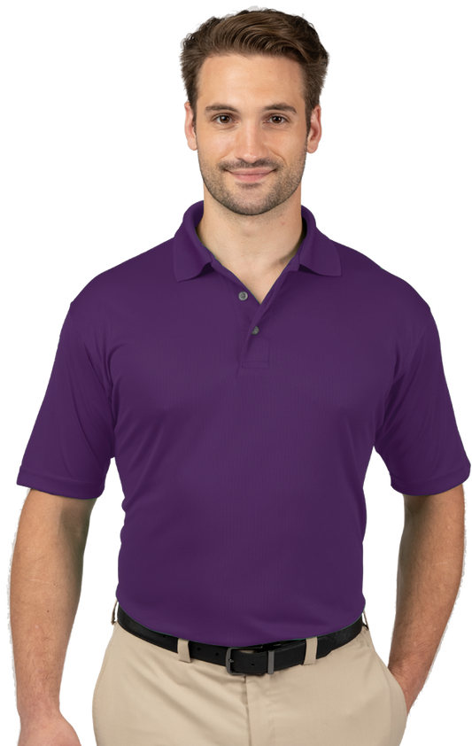 Blue Generation Men's Wicking Short-Sleeve Polo-BG7219 -Purple