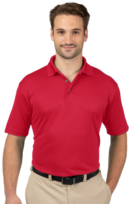 Blue Generation Men's Wicking Short-Sleeve Polo-BG7219 -Red