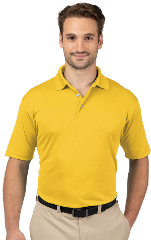 Blue Generation Men's Wicking Short-Sleeve Polo-BG7219 -Yellow