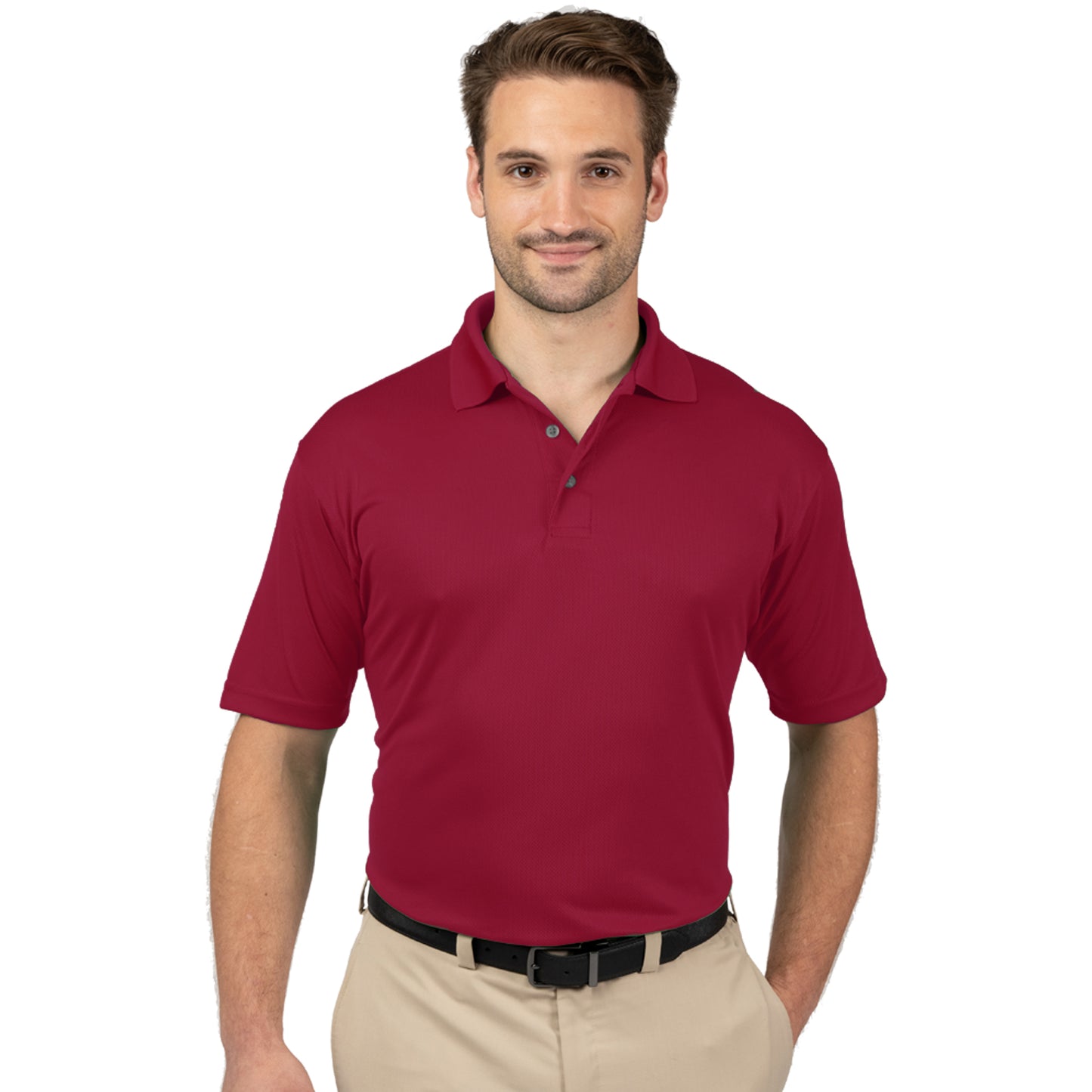 Blue Generation BG7219 Men's Wicking S/S Polo, Burgundy, 2X-Large (Clearance)