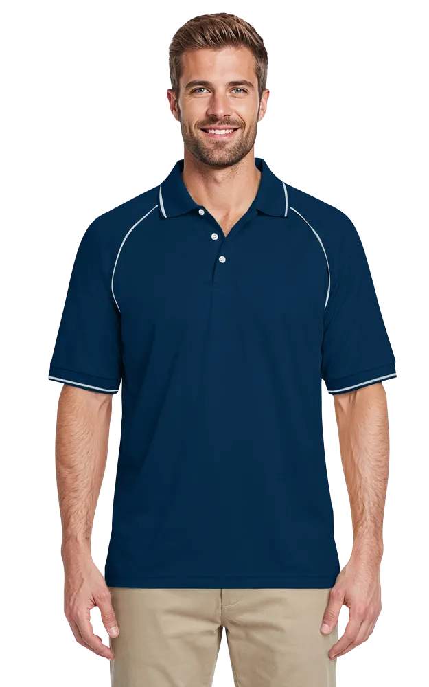 Blue Generation Men's Wicking Contrast Piping Polo-BG7220