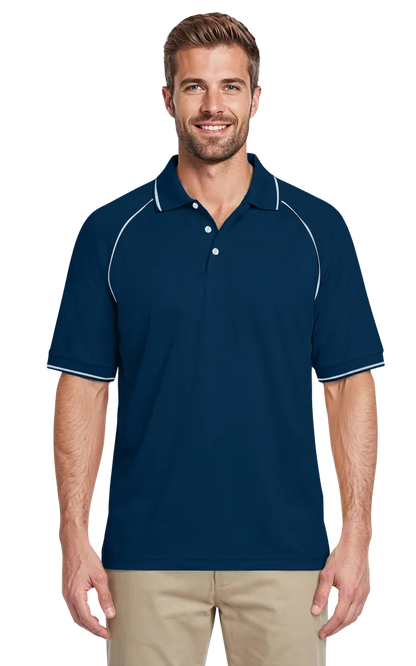 Blue Generation Men's Wicking Contrast Piping Polo-BG7220