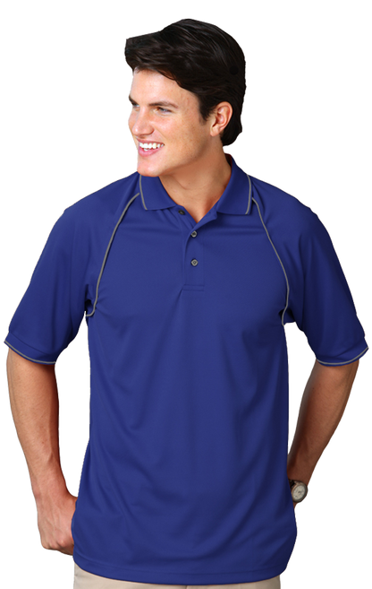 Blue Generation Men's Wicking Contrast Piping S/S Polo