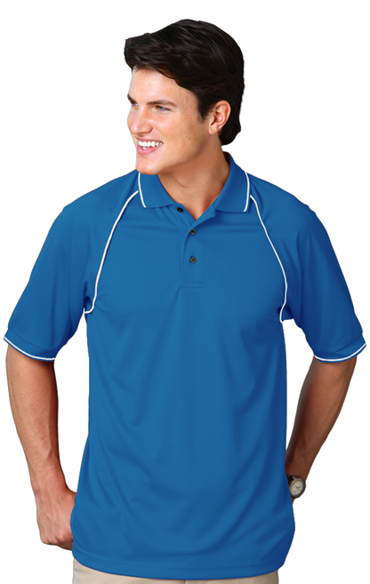 Blue Generation Men's Wicking Contrast Piping S/S Polo