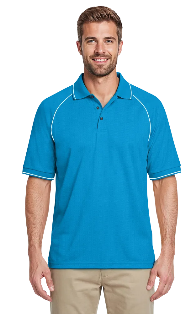 Blue Generation Men's Wicking Contrast Piping Polo-BG7220