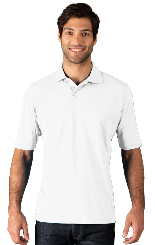 Blue Generation Men's Snag Resistant Wicking Short-Sleeve Polo-BG7224 -White