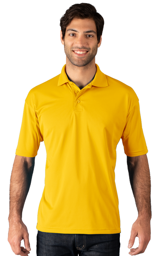 Blue Generation Men's Snag Resistant Wicking Short-Sleeve Polo-BG7224 -Yellow
