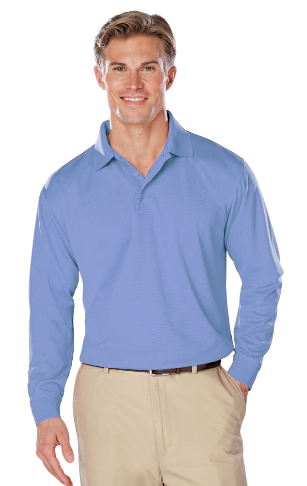 Blue Generation Men's Snag Resistant Wicking L/S Polo