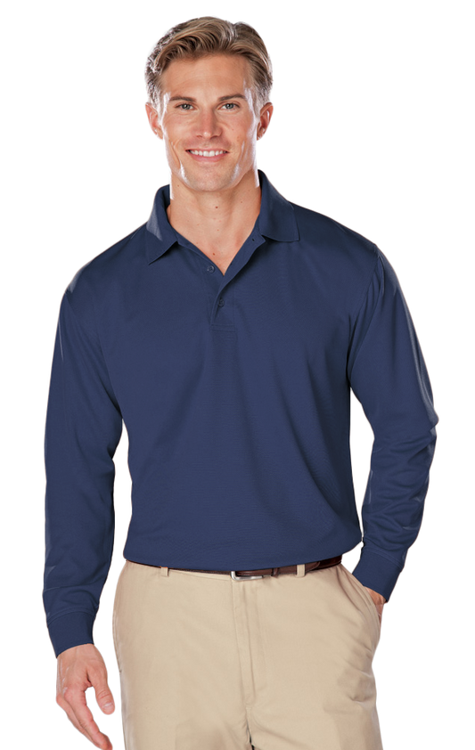 Blue Generation Men's Snag Resistant Wicking L/S Polo-BG7225 -Navy