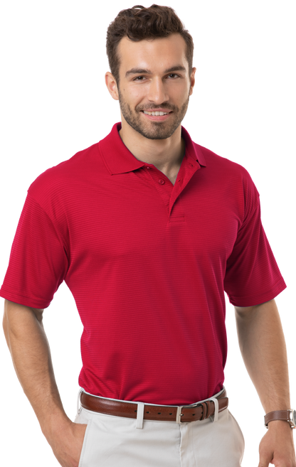 Blue Generation Adult Tonal Stripe Wicking Polo - 3XL to 6XL Sale/Closeout