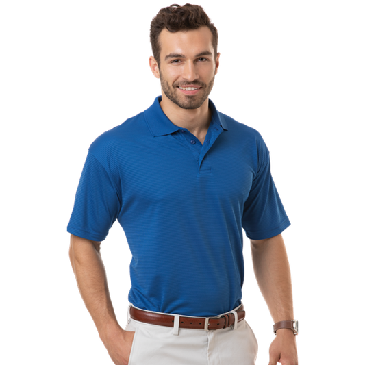 Blue Generation Adult Tonal Stripe Wicking Polo - BG7227C Clearance - Royal Blue (5XL, 6XL)