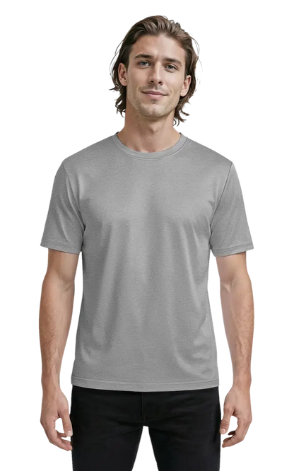 Blue Generation Men's Heathered Crew Neck Tee-BG7228