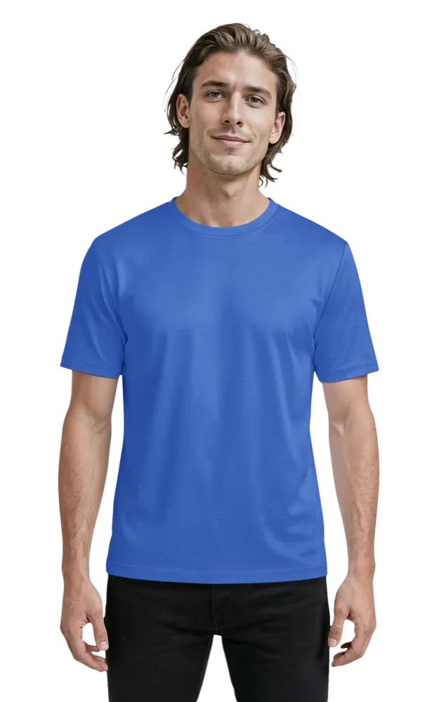 Blue Generation Men's Heathered Crew Neck Tee-BG7228