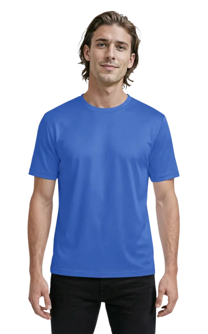 Blue Generation Men's Heathered Crew Neck Tee-BG7228