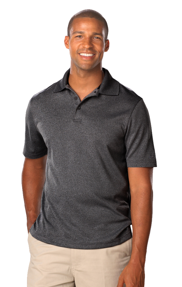 Blue Generation Men's Heathered Polo-BG7229 -Turquoise
