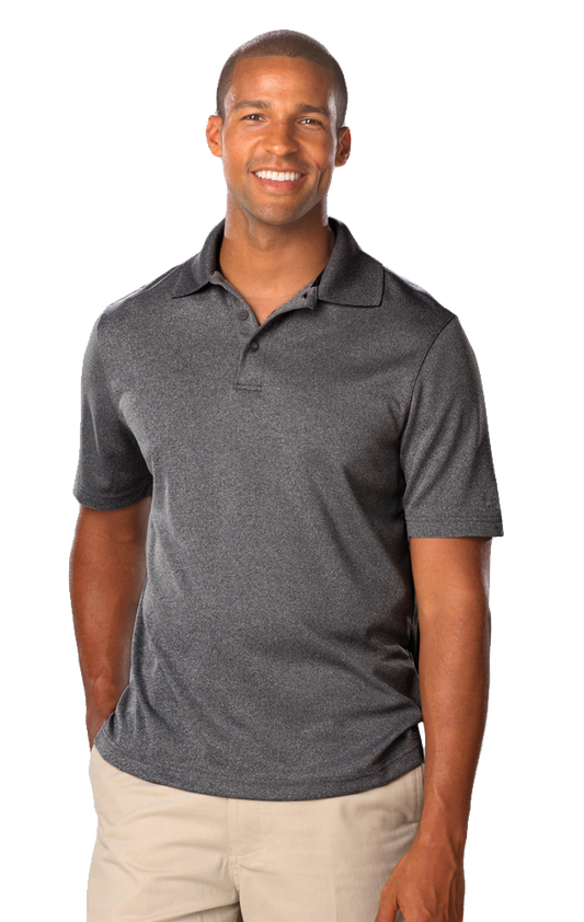 Blue Generation Men's Heathered Polo-BG7229 -Grey