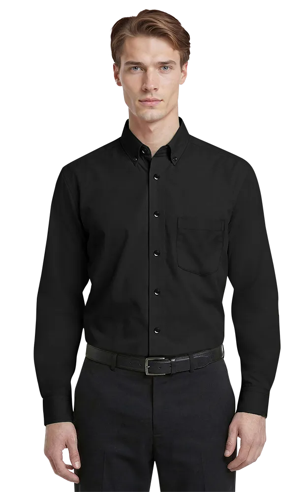 Blue Generation Men's L/S Superblend Poplin Shirt with Matching Buttons-BG7266