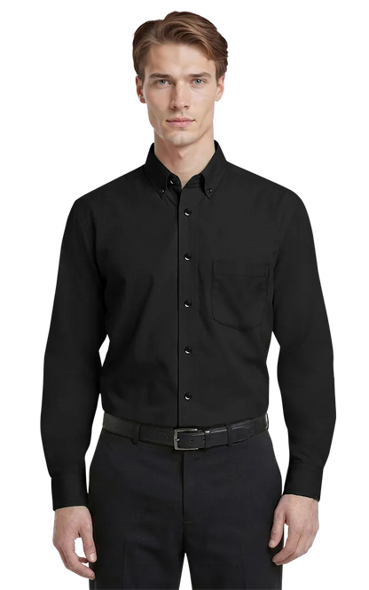 Blue Generation Men's L/S Superblend Poplin Shirt with Matching Buttons-BG7266