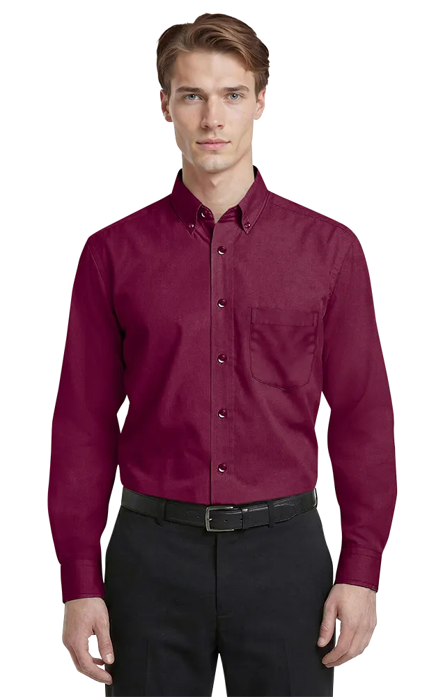 Blue Generation Men's L/S Superblend Poplin Shirt with Matching Buttons-BG7266