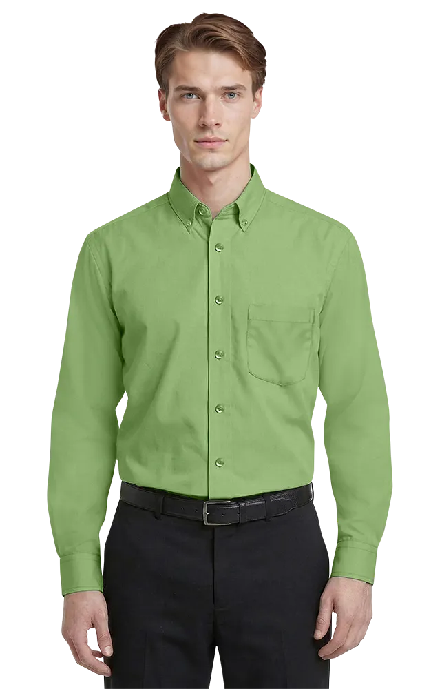 Blue Generation Men's L/S Superblend Poplin Shirt with Matching Buttons-BG7266