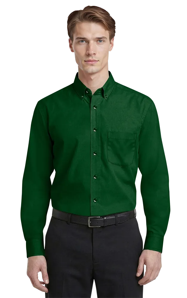 Blue Generation Men's L/S Superblend Poplin Shirt with Matching Buttons-BG7266