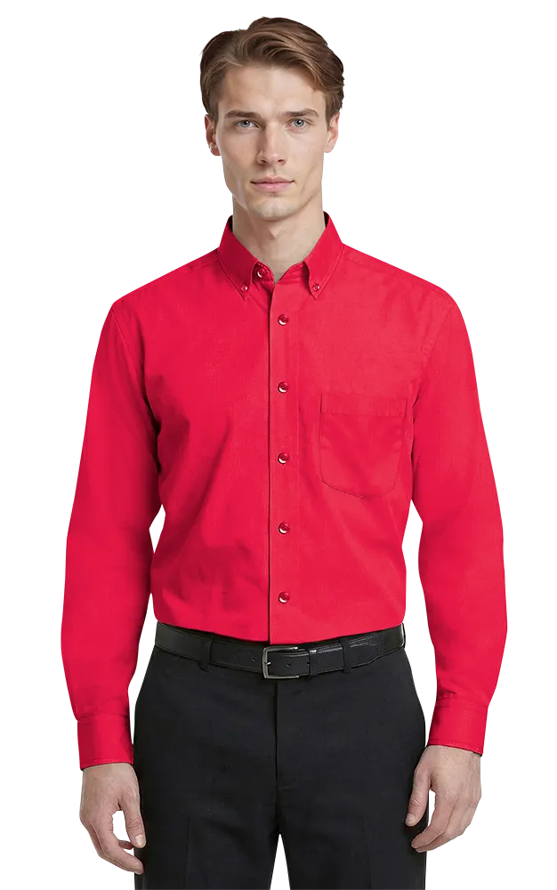 Blue Generation Men's L/S Superblend Poplin Shirt with Matching Buttons-BG7266
