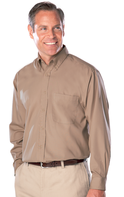 Men's Superblend Poplin Shirt with Matching Buttons L/S Shirt