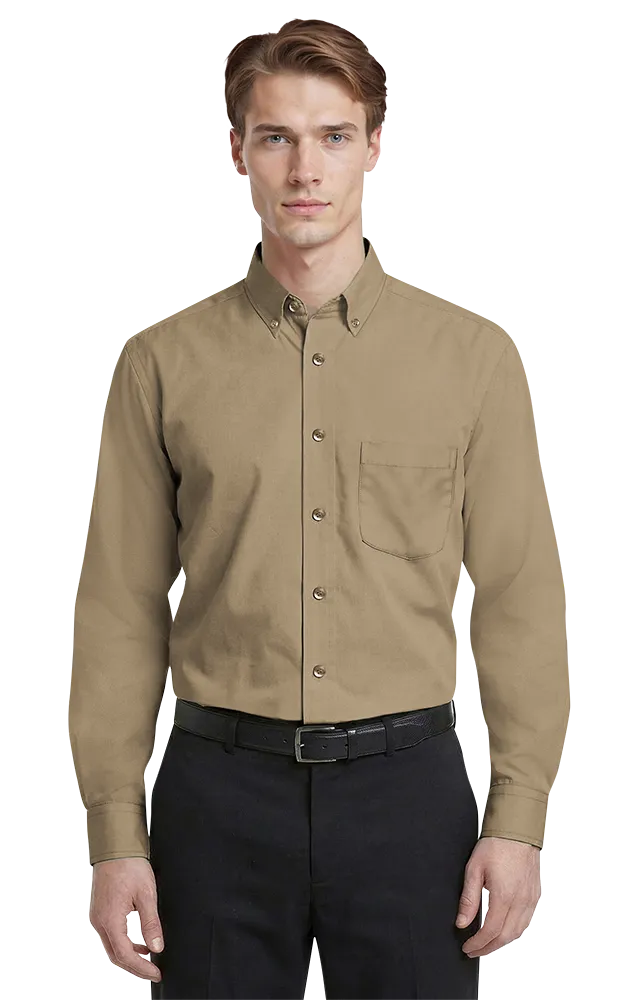 Blue Generation Men's L/S Superblend Poplin Shirt with Matching Buttons-BG7266