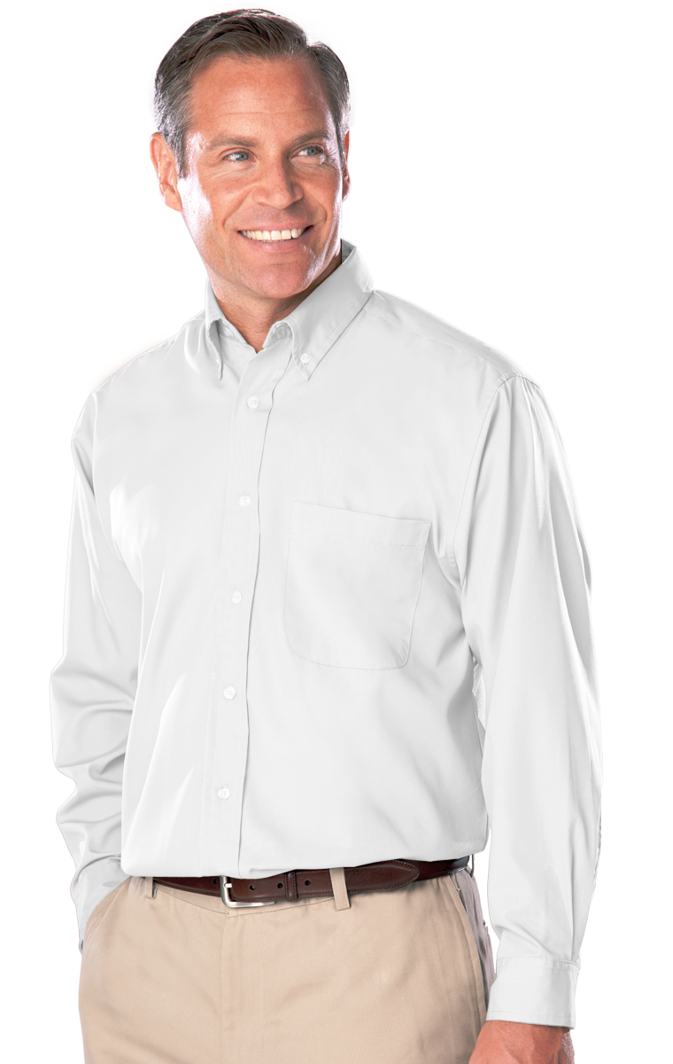 Men's Superblend Poplin Shirt with Matching Buttons L/S Shirt