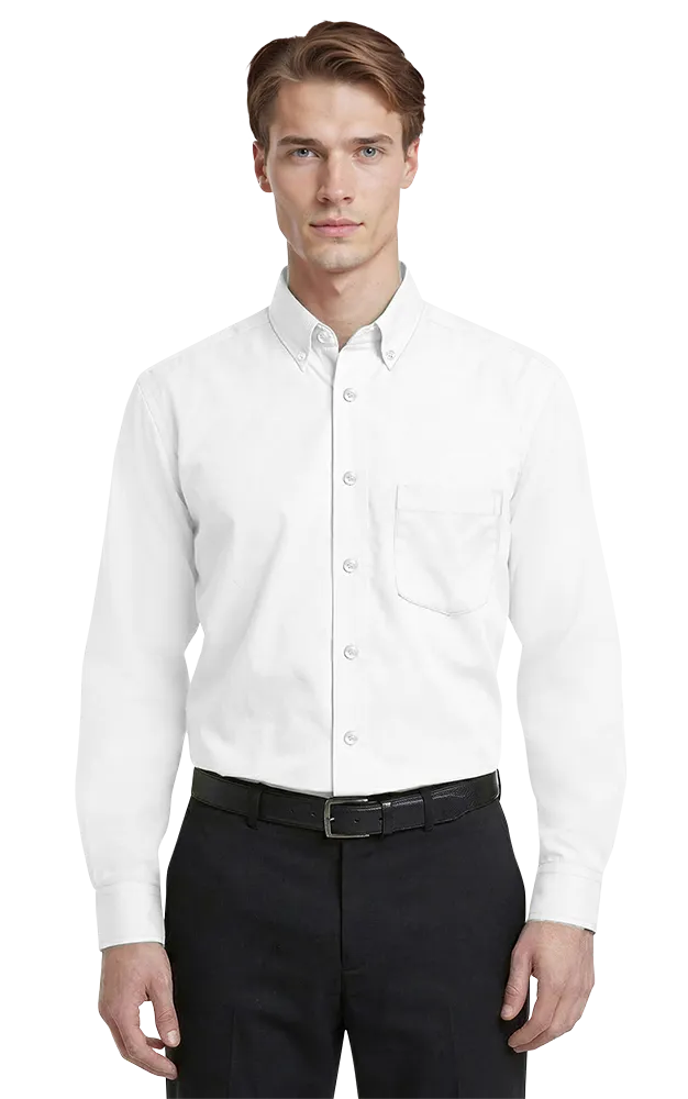 Blue Generation Men's L/S Superblend Poplin Shirt with Matching Buttons-BG7266