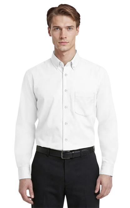 Blue Generation Men's L/S Superblend Poplin Shirt with Matching Buttons-BG7266
