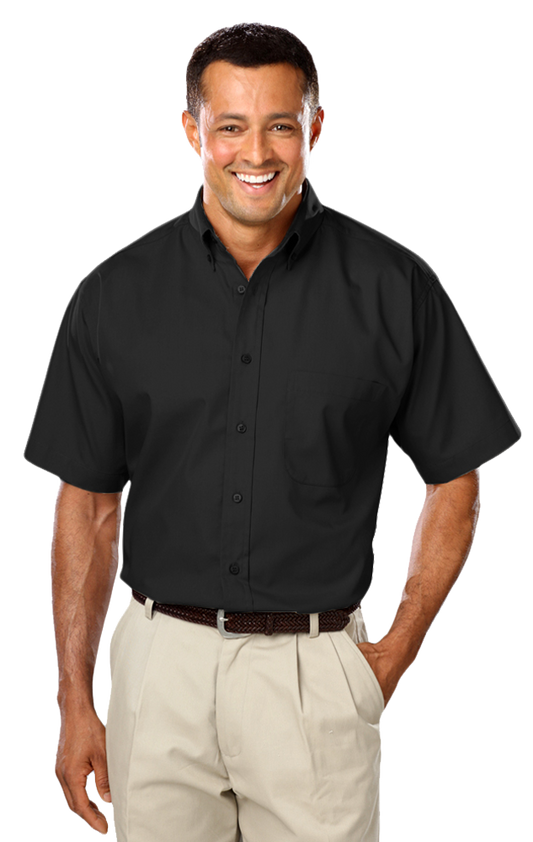 Men's Superblend Poplin Shirt with Matching Buttons S/S Shirt