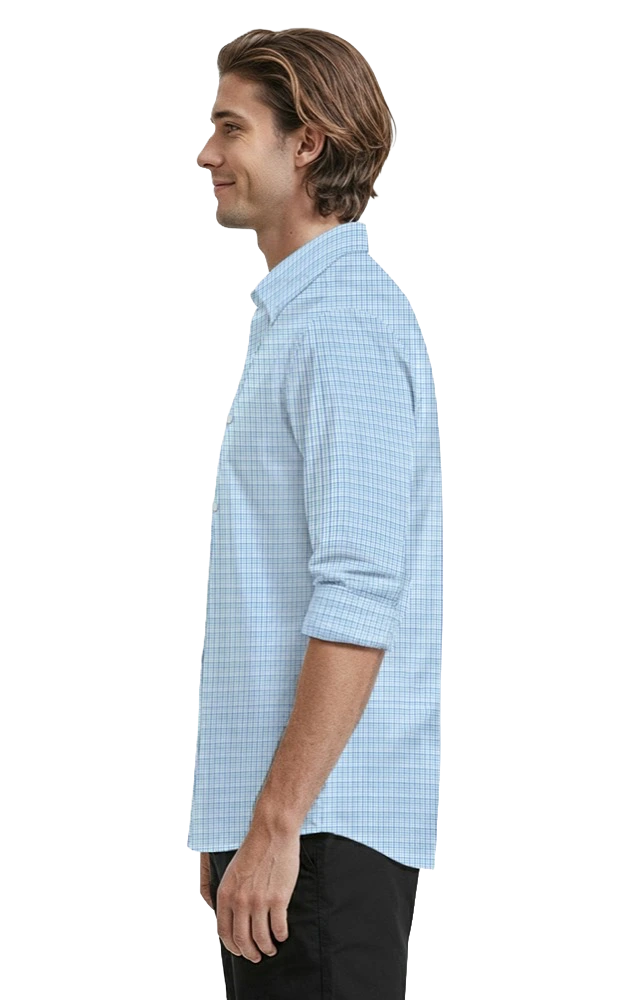 Blue Generation Mens L/S Tricolor Plaid-BG7270