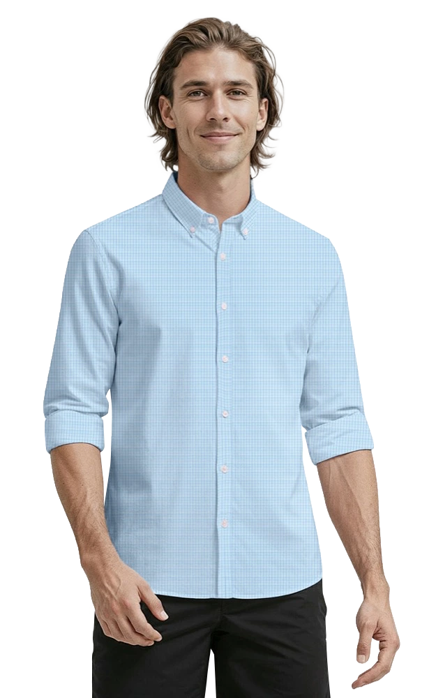 Blue Generation Mens L/S Tricolor Plaid-BG7270