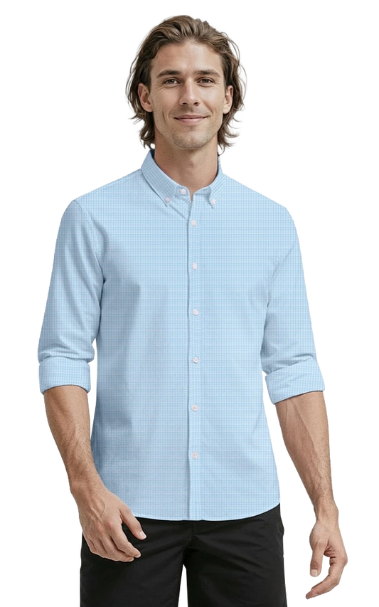 Blue Generation Mens L/S Tricolor Plaid-BG7270