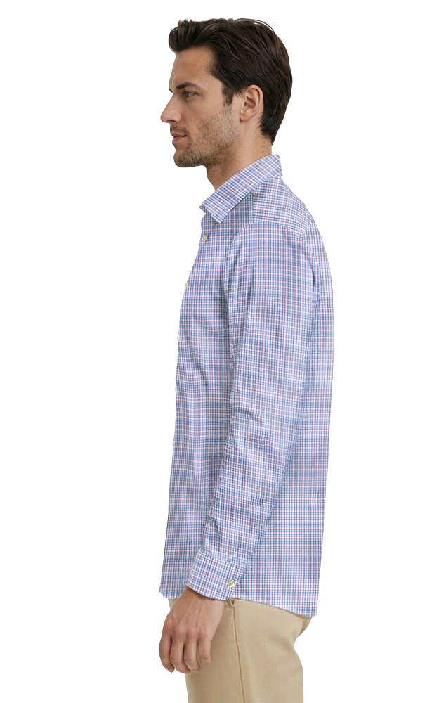 Blue Generation Mens L/S Tricolor Plaid-BG7271
