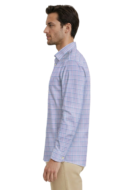 Blue Generation Mens L/S Tricolor Plaid-BG7271