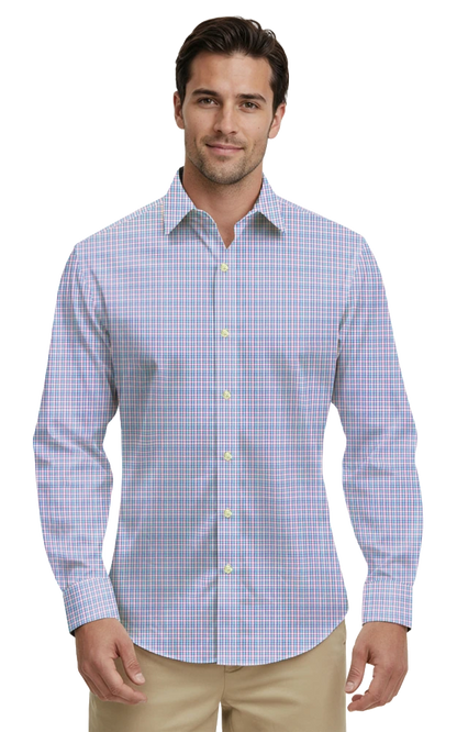 Blue Generation Mens L/S Tricolor Plaid-BG7271