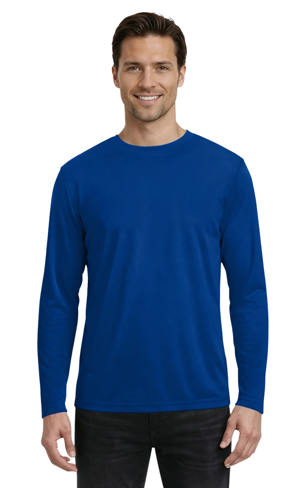 Blue Generation Adult Value Wicking L/S Tee-BG7303