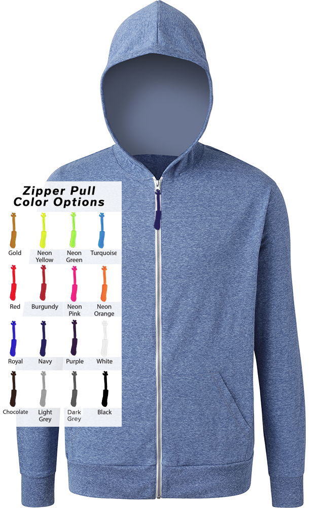 Blue Generation Custom Zipper Pull Triblend Hoodie-BG7308B