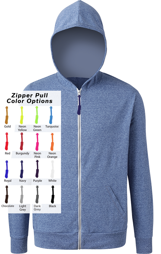 Blue Generation Custom Zipper Pull Triblend Hoodie-BG7308B