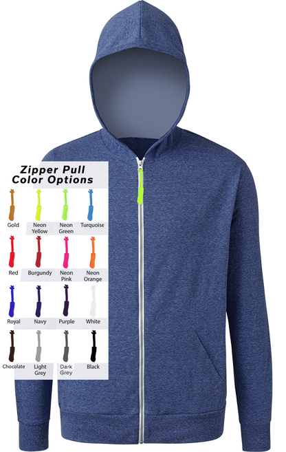 Blue Generation Custom Zipper Pull Triblend Hoodie-BG7308B