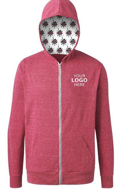 Blue Generation Your Logo Here Adult Zip Front Hoodie-BG7308H