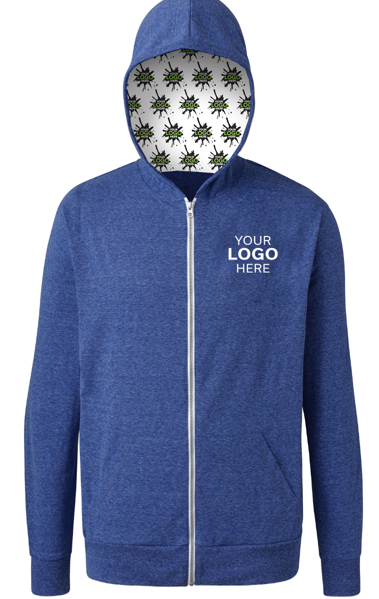 Blue Generation Your Logo Here Adult Zip Front Hoodie-BG7308H