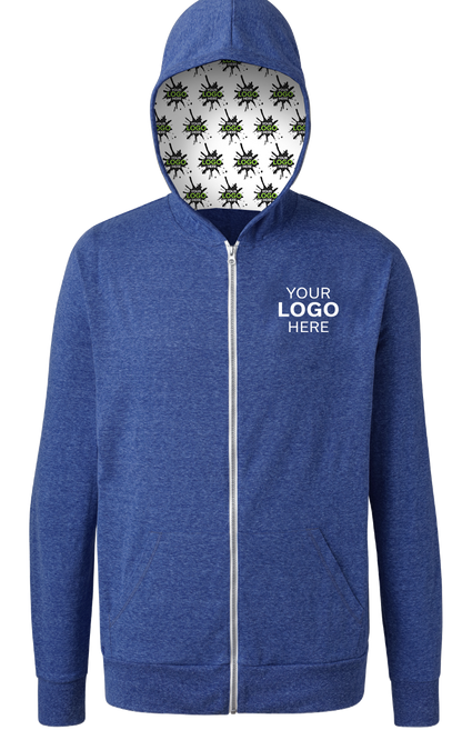 Blue Generation Your Logo Here Adult Zip Front Hoodie-BG7308H
