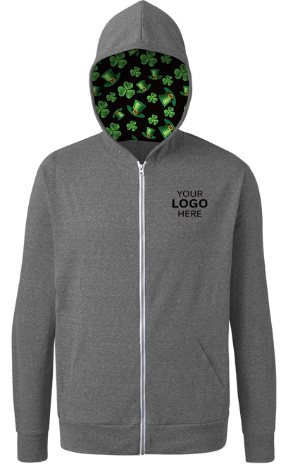 Blue Generation St. Patrick’s themed Triblend Contrast Zip Front Hoodie-BG7308HK