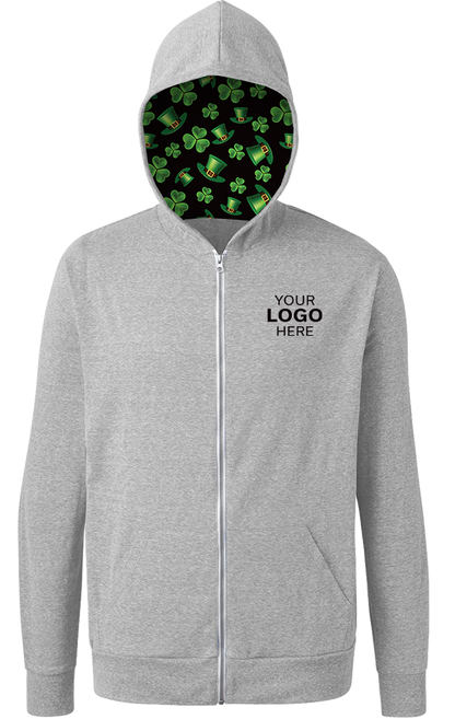 Blue Generation St. Patrick’s themed Triblend Contrast Zip Front Hoodie-BG7308HK