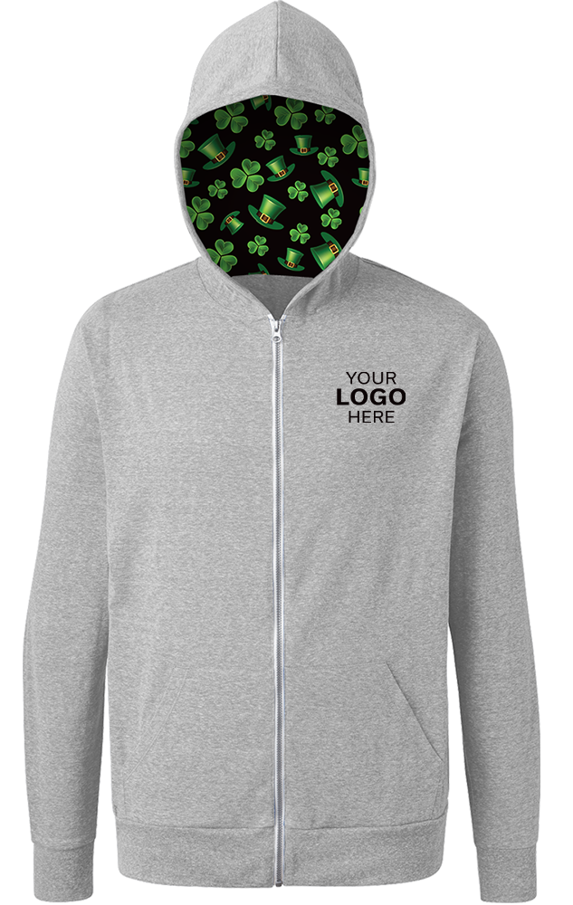 Blue Generation St. Patrick’s themed Triblend Contrast Zip Front Hoodie-BG7308HK