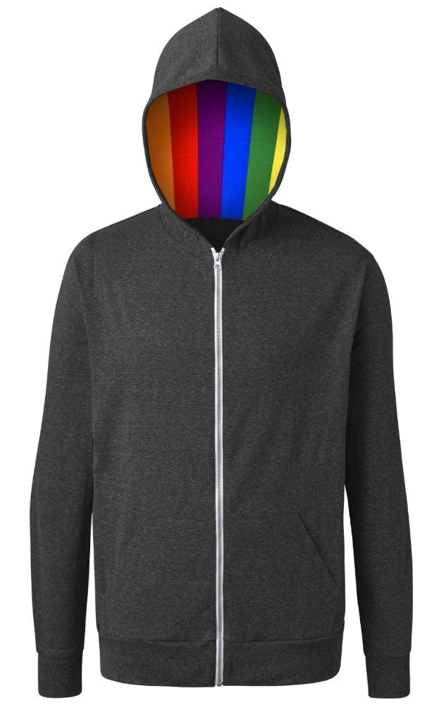 Blue Generation Pride Triblend Contrast Zip Front Hoodie-BG7308HP
